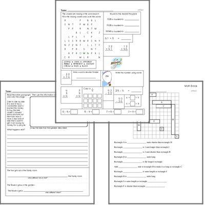 Free L.1.2 Practice Workbook<BR>Multiple pages of practice for L.1.2 skills.<BR>Includes first grade language arts, math, and puzzles.