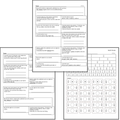 Free L.3.1.A Practice Workbook<BR>Multiple pages of practice for L.3.1.A skills.<BR>Includes third grade language arts, math, and puzzles.