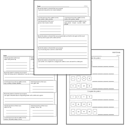 Free L.3.1.B Practice Workbook<BR>Multiple pages of practice for L.3.1.B skills.<BR>Includes third grade language arts, math, and puzzles.