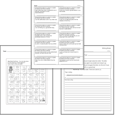 Free L.3.1.G Practice Workbook<BR>Multiple pages of practice for L.3.1.G skills.<BR>Includes third grade language arts, math, and puzzles.