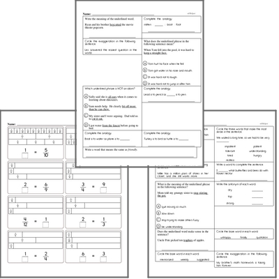 Free L.3.5 Practice Workbook<BR>Multiple pages of practice for L.3.5 skills.<BR>Includes third grade language arts, math, and puzzles.