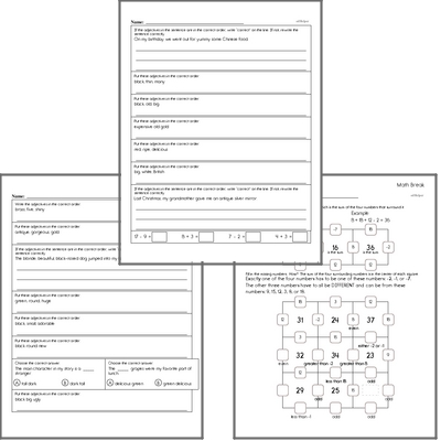 Free L.4.1.D Practice Workbook<BR>Multiple pages of practice for L.4.1.D skills.<BR>Includes fourth grade language arts, math, and puzzles.