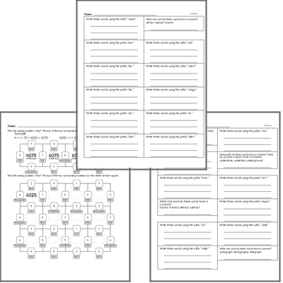 Free L.4.4.B Practice Workbook<BR>Multiple pages of practice for L.4.4.B skills.<BR>Includes fourth grade language arts, math, and puzzles.