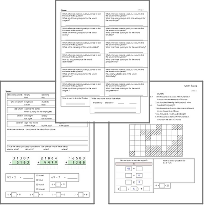 Free L.4.4.C Practice Workbook<BR>Multiple pages of practice for L.4.4.C skills.<BR>Includes fourth grade language arts, math, and puzzles.