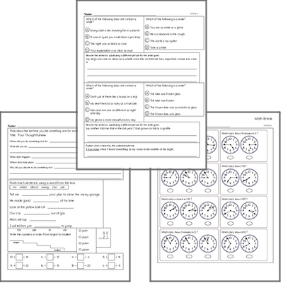 Free L.4.5.A Practice Workbook<BR>Multiple pages of practice for L.4.5.A skills.<BR>Includes fourth grade language arts, math, and puzzles.