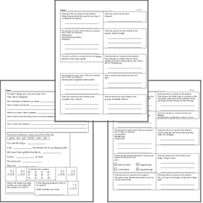 Free L.4.5.C Practice Workbook<BR>Multiple pages of practice for L.4.5.C skills.<BR>Includes fourth grade language arts, math, and puzzles.