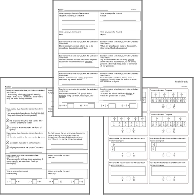 Free L.5.5.C Practice Workbook<BR>Multiple pages of practice for L.5.5.C skills.<BR>Includes fifth grade language arts, math, and puzzles.