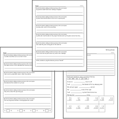 Free L.6.1.B Practice Workbook<BR>Multiple pages of practice for L.6.1.B skills.<BR>Includes sixth grade language arts, math, and puzzles.