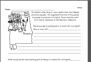 Dr. Martin Luther King Jr. Day Third Grade Worksheets