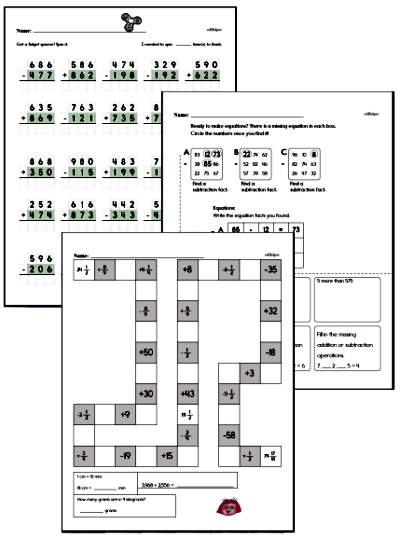 15-Minute Math Minutes Classroom Math Practice Worksheets - Perfect to use in the classroom for morning work, filling 5-15 minute time gaps, or for homework, these NO PREP PDF math review worksheets will win over kids.