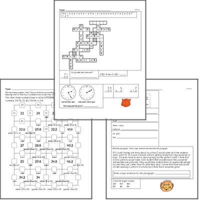 4th grade homework workbook