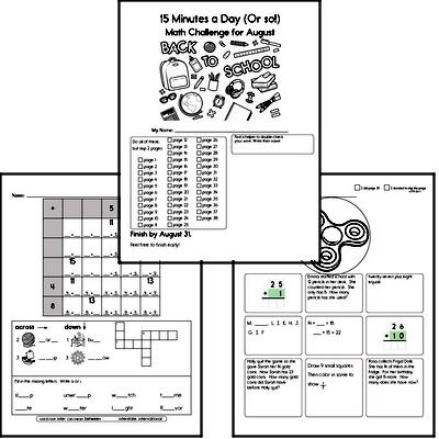 August Gifted Math Challenge Workbook for Kids