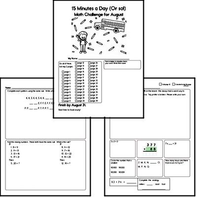 August Gifted Math Challenge Workbook for Kids