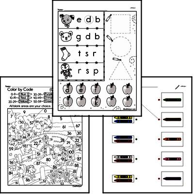 Kindergarten Math Warmup Pages for August