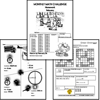 February Gifted Math Challenge Workbook for Kids