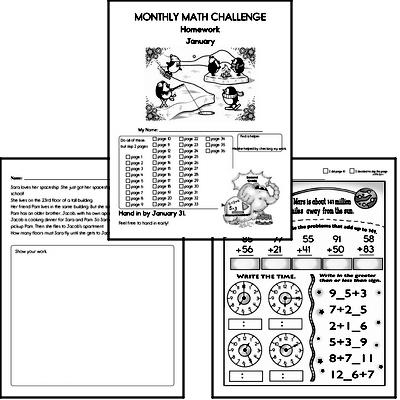 January Gifted Math Challenge Workbook for Kids