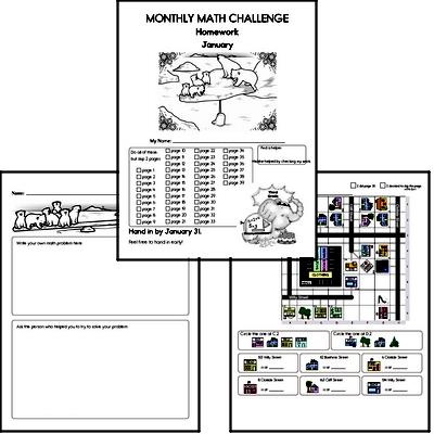 January Gifted Math Challenge Workbook for Kids