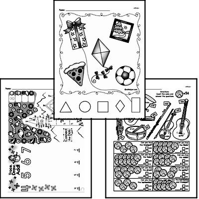 Kindergarten Math Warmup Pages for January