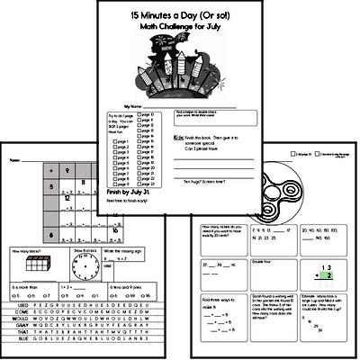 July Gifted Math Challenge Workbook for Kids