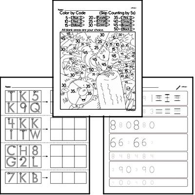 Kindergarten Math Warmup Pages for July