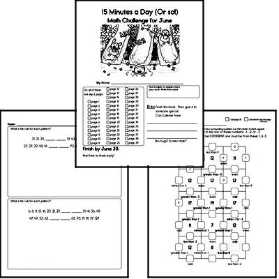 June Gifted Math Challenge Workbook for Kids