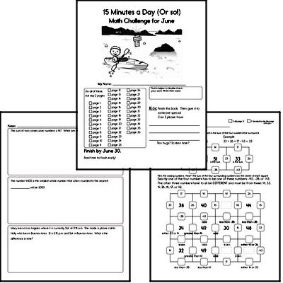 June Gifted Math Challenge Workbook for Kids