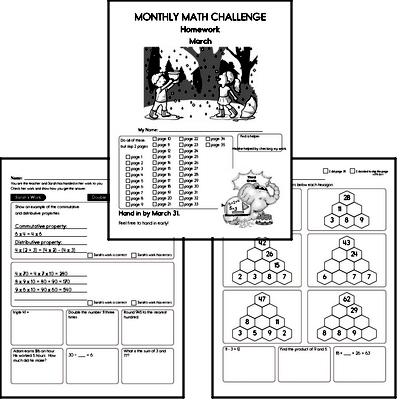 March Gifted Math Challenge Workbook for Kids