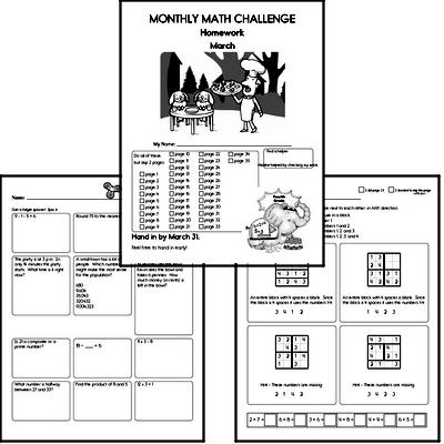 March Math Challenge Workbook