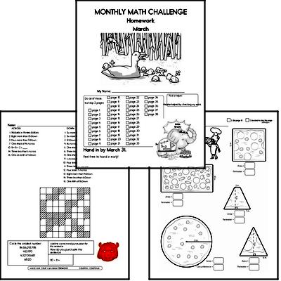 March Gifted Math Challenge Workbook for Kids