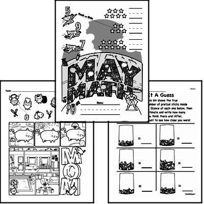 Preschool Warmup Pages, Tracing and Writing, and Math Challenges for May
