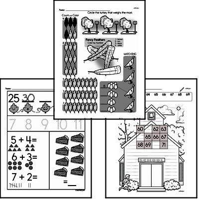 Kindergarten Math Warmup Pages for November