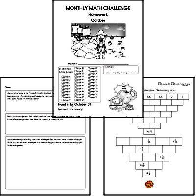 October Gifted Math Challenge Workbook for Kids