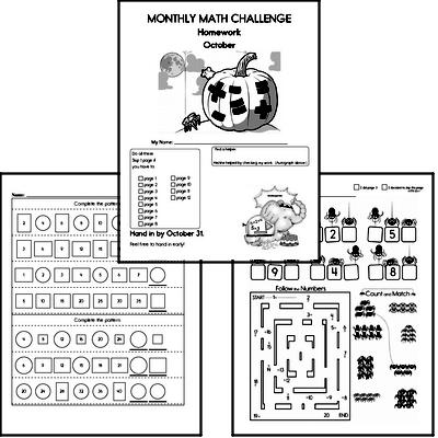 October Gifted Math Challenge Workbook for Kids