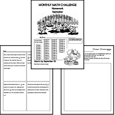 September Gifted Math Challenge Workbook for Kids