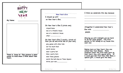 New Year S Day Theme Unit Word Searches Crosswords And Reading Comprehensions