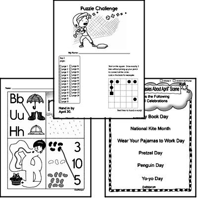 April Gifted Math Challenge Workbook for Kids