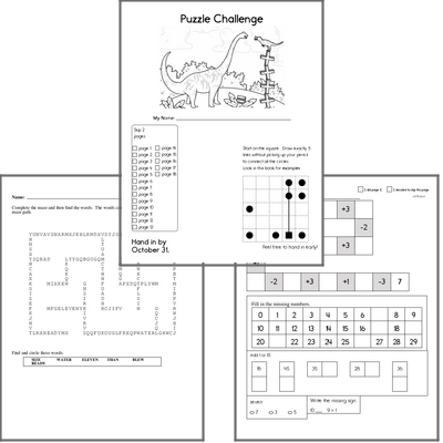 October Gifted Math Challenge Workbook for Kids