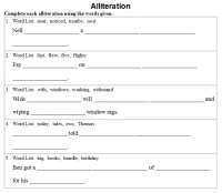 Alliterations Worksheets