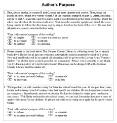 Author's Purpose Worksheets | edHelper