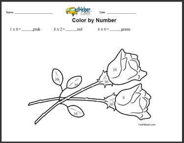 Free Color by Multiplication Worksheets