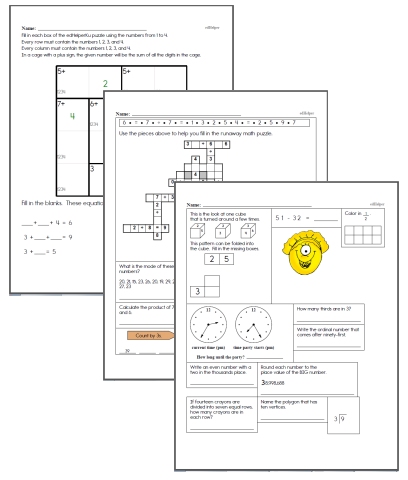 free fourth grade math worksheets edhelpercom