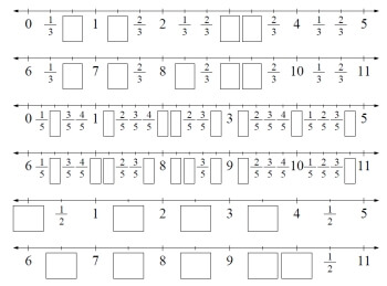 printable fraction number lines printables worksheets