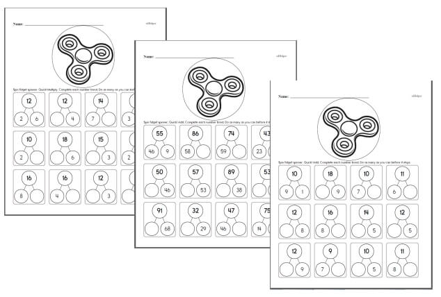 Math Facts with Fidget Spinner