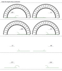 protractor printables worksheets and lessons