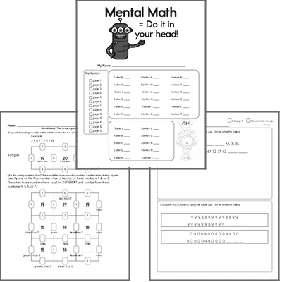 third grade mental math worksheets edhelper com