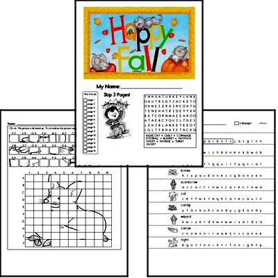 Fall Workbook - Celebrate autumn in the classroom with these fun workbooks that kids will enjoy. Use them for homework, morning work, or classwork. Great mixed review of math, English language arts, spelling, and critical thinking skills that will challenge the most gifted students! Teachers and students love these! Enjoy.