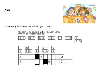 Halloween Word Challenge with Mixed Skills Practice Activity Book