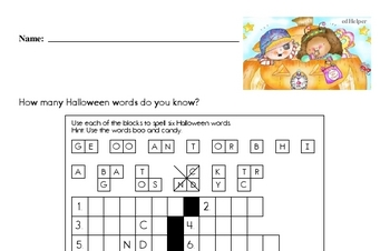 Halloween Word Challenge with Mixed Skills Practice Activity Book