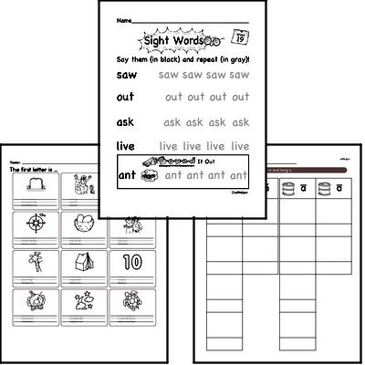 January Spelling<BR>Word Study Workbook<BR>for Kindergarteners