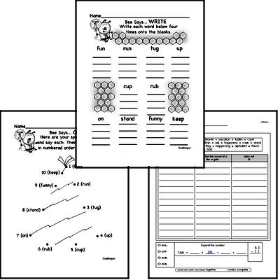 January Spelling<BR>Word Study Workbook<BR>for First Graders